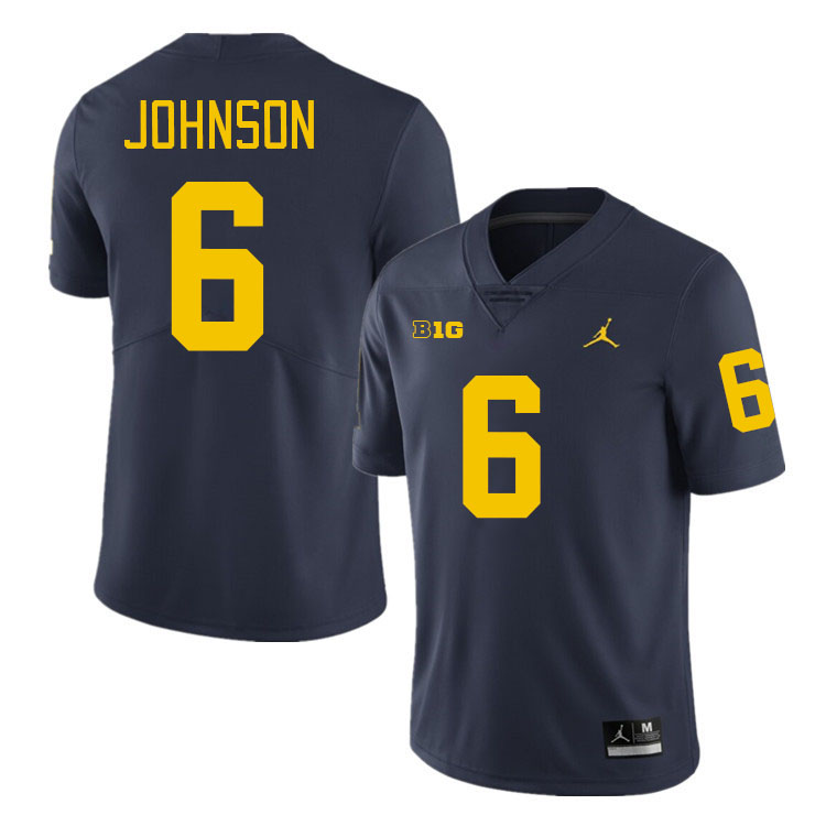 Cornelius Johnson Michigan Jersey,Michigan Wolverines #6 Cornelius Johnson Jersey Youth-Navy